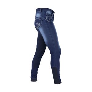 HyPERFORMANCE Denim Look Diamante Ladies Breeches