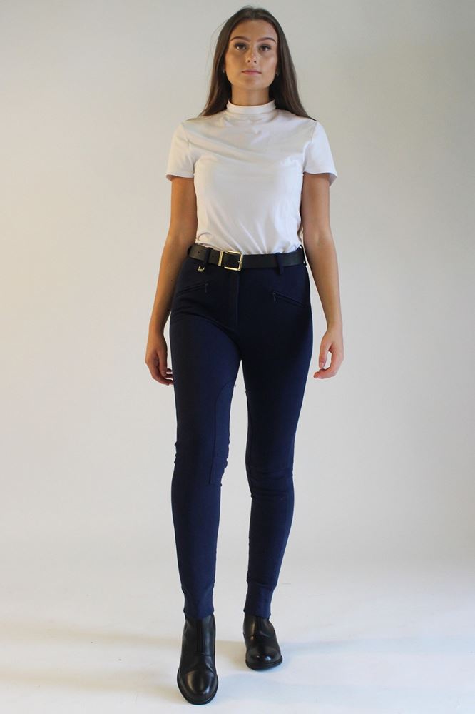 Gallop Ladies Classic Plain Jodhpurs (Navy)