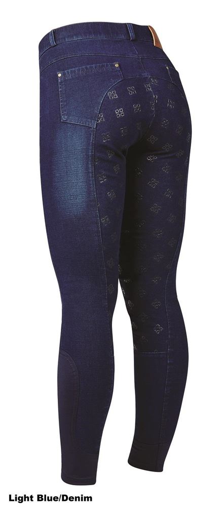 Dublin Shona Full Grip Silicone Print Denim Breeches