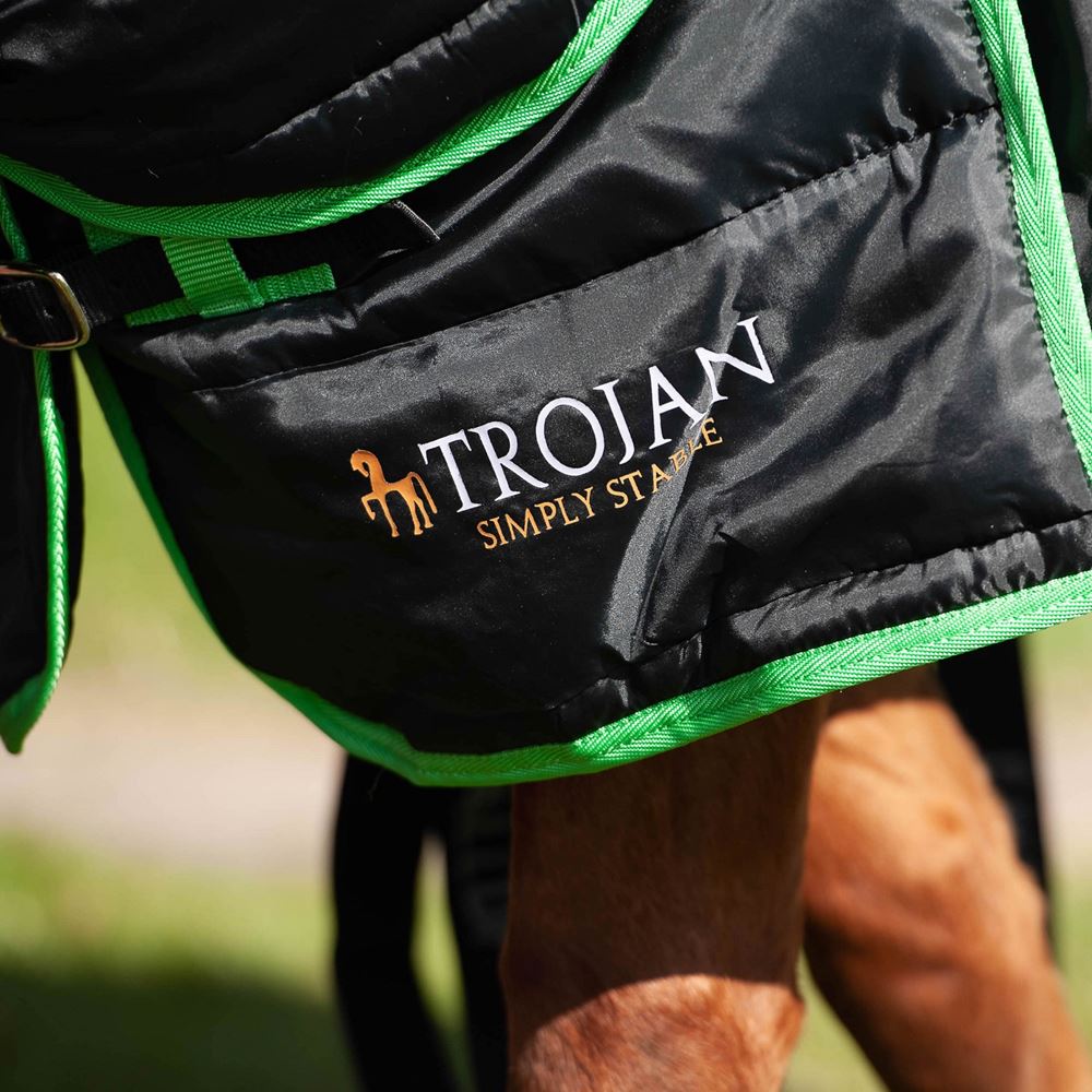 Gallop Trojan Dual 300 Stable Rug & Neck Set (Black/Green)