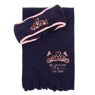 The Princess and the Pony Headband and Scarf Set by Little Rider (Navy/Peach)