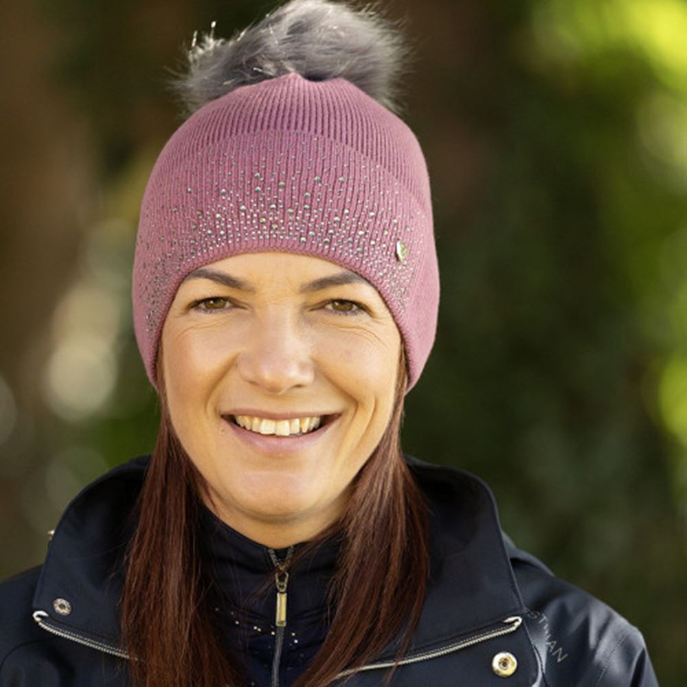 Hy Equestrian Synergy Diamante Bobble Hat (Grape)