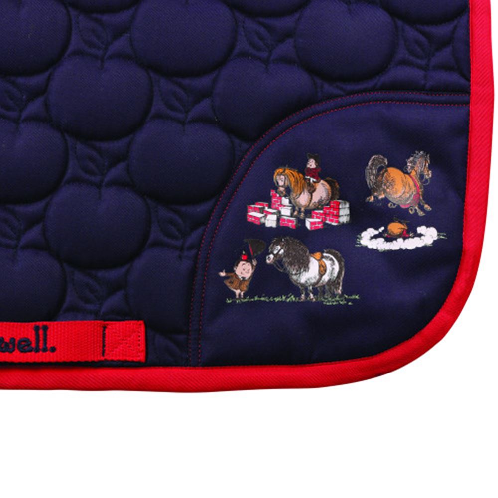 Hy Equestrian Thelwell Collection Practice Makes Perfect Saddle Pad (Navy/Red)
