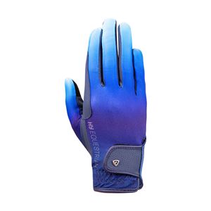 Hy Equestrian Ombre Riding Gloves - Adult (Navy/Ocean)
