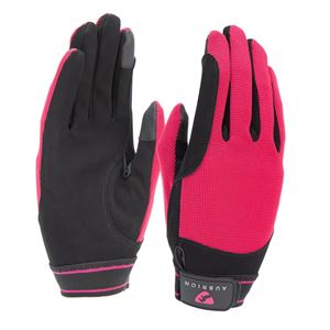 Shires Aubrion Stratos SportFit Adults Riding Gloves (Raspberry)