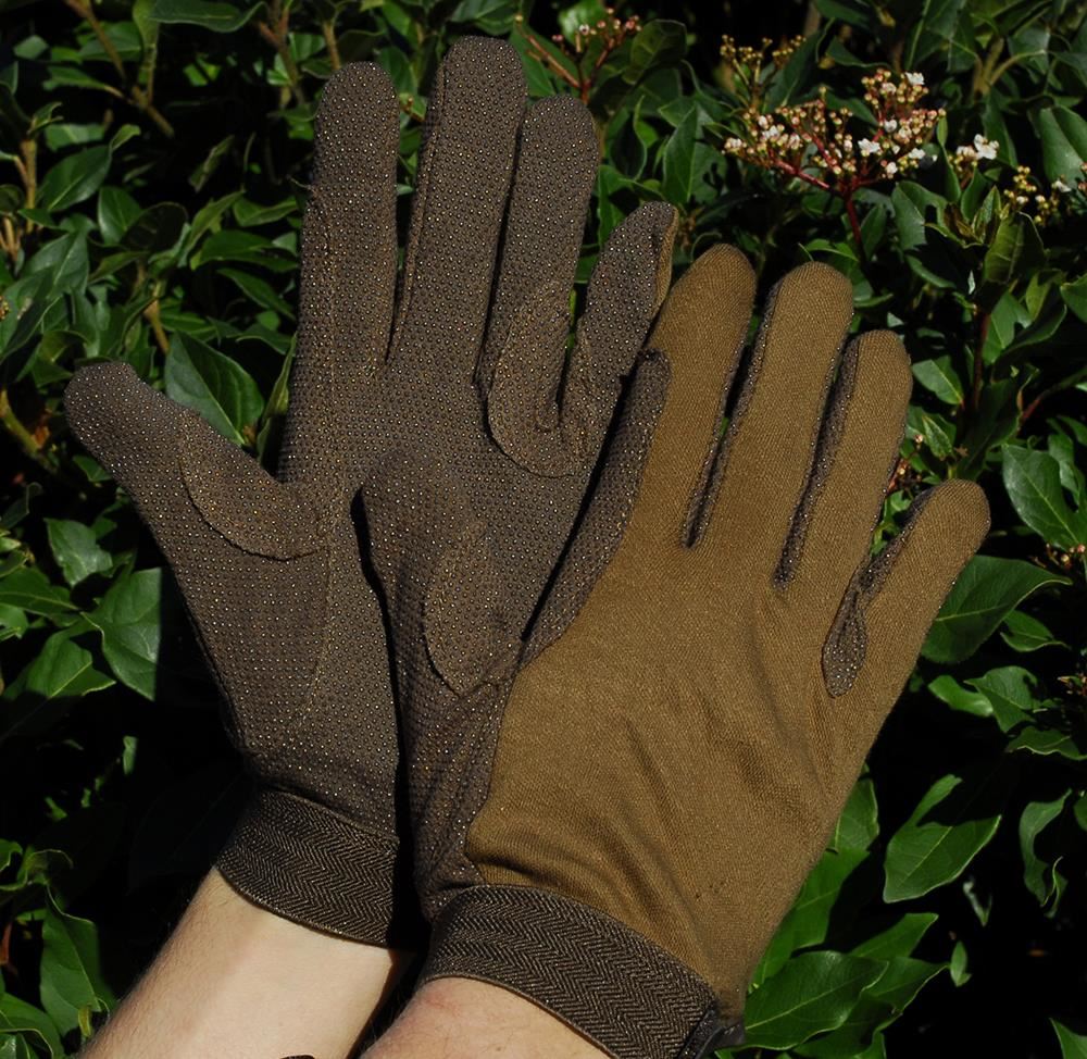 Rhinegold Cotton Pimple Palm Gloves (Brown)