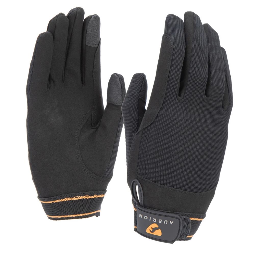 Shires Aubrion Stratos SportFit Adult Riding Gloves (Black)