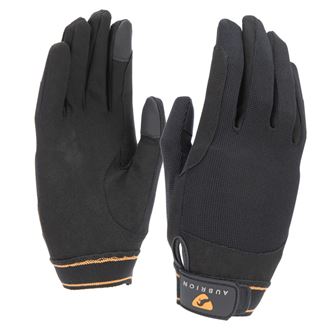 Shires Aubrion Stratos SportFit Adults Riding Gloves (Black)