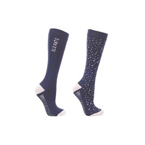Hy Equestrian Elevate Allure Mizs Socks - Pack of 2 (Navy)