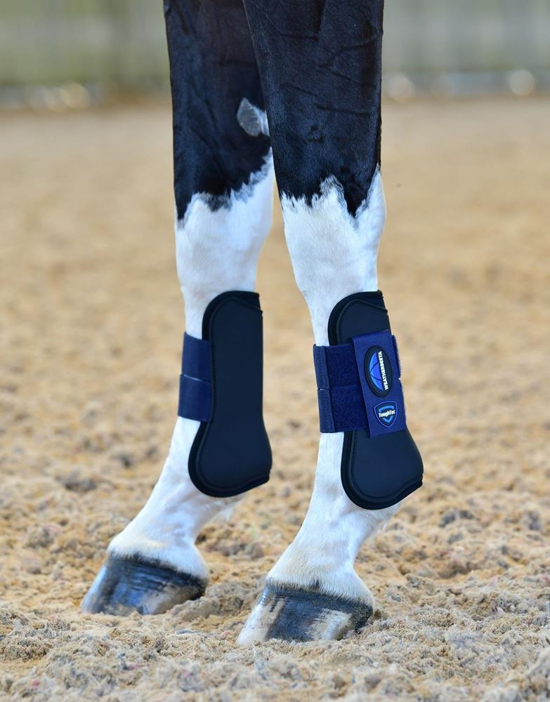 Weatherbeeta Tough-Tec Prime Open Front Boots (Black/Navy)