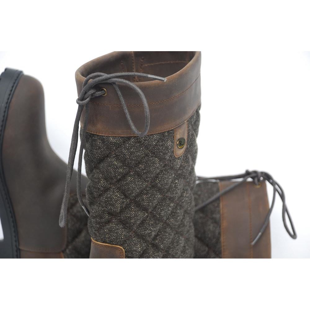 Rhinegold Elite Adults Georgia Tweed Leather Country Boots (Brown/Tweed)