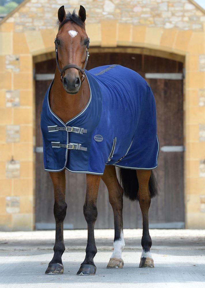 Weatherbeeta Fleece Cooler Standard Neck Rug (Dark Blue/Grey/White)