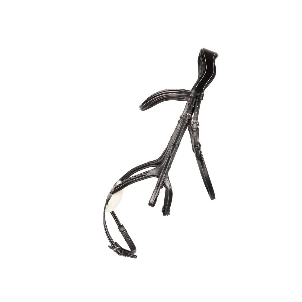 ProPresicce Pelle Grackle Leather Bridle by Hy Equestrian (Black with Silver Hardware)