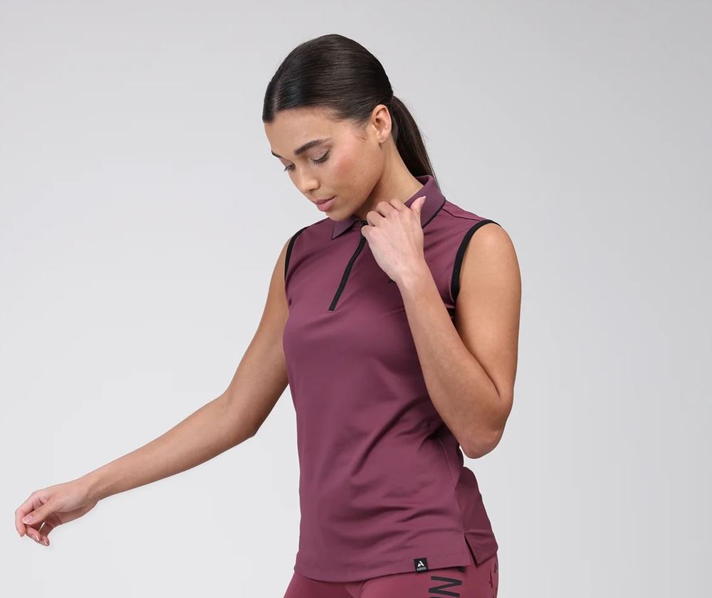 Shires Aubrion React Sleeveless Tech Polo (Mauve)