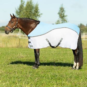 Hy Equestrian StormX Empra MeshX Flow Cooler Rug (Light Blue/Grey)