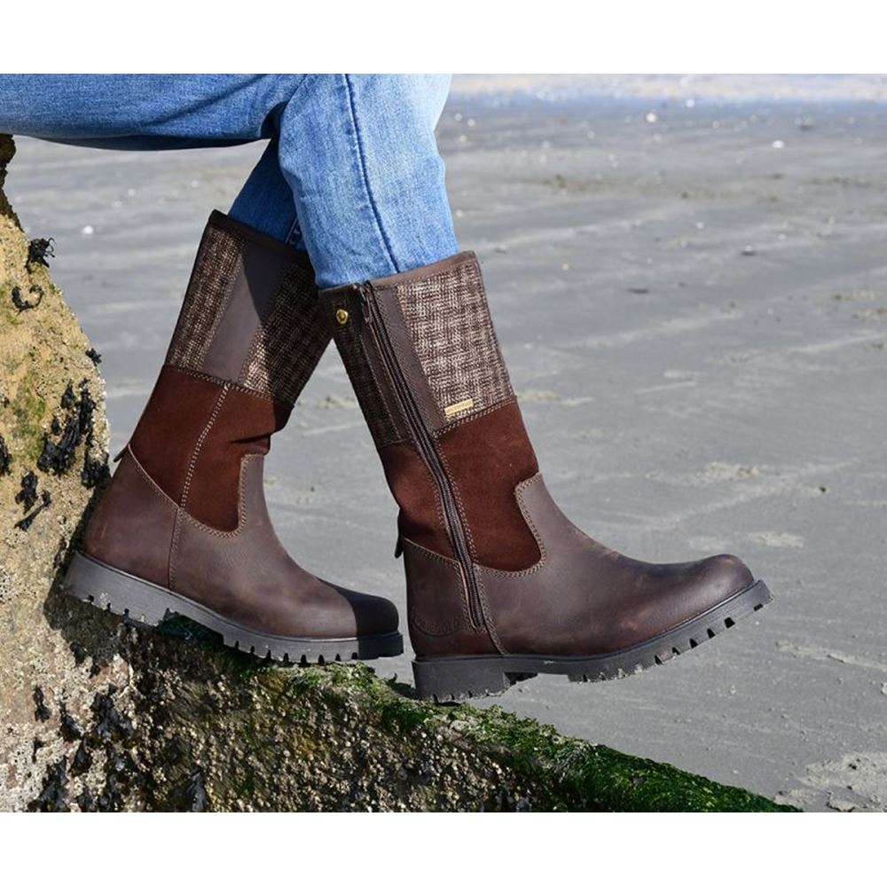 Rhinegold Albany Tweed Mid Calf Country Boot (Brown/Brown Tweed)