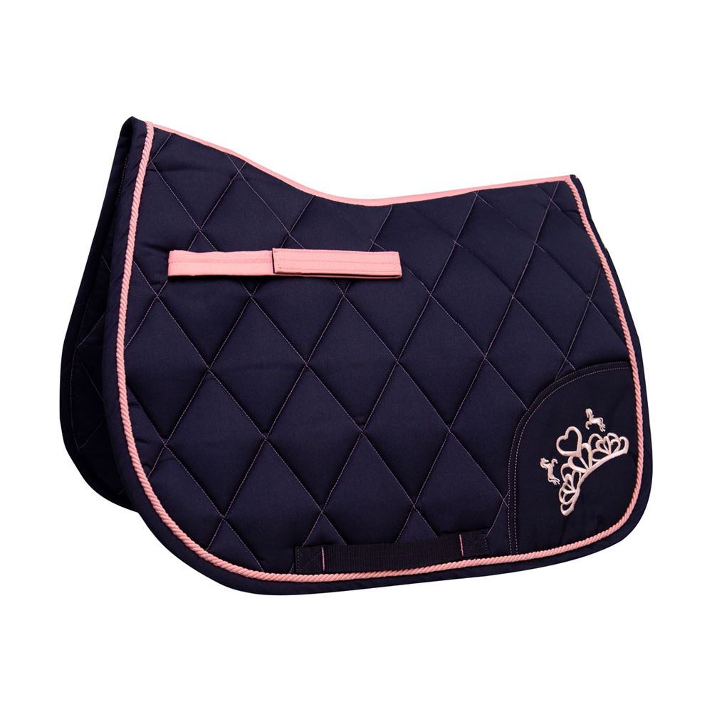 The Princess and the Pony Saddle Pad By Little Rider (Navy/Peach)