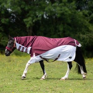 Gallop Trojan Xtra Fly Turnout Combo (Burgundy/Gold)