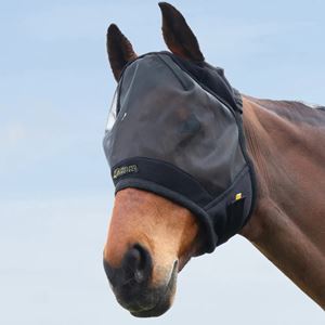 Hy Equestrian Armoured Protect Half Mask without Ears (Black)