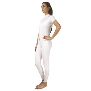 Hy Equestrian Roka Rose Breeches (White with Navy/Rose Gold Diamantes)