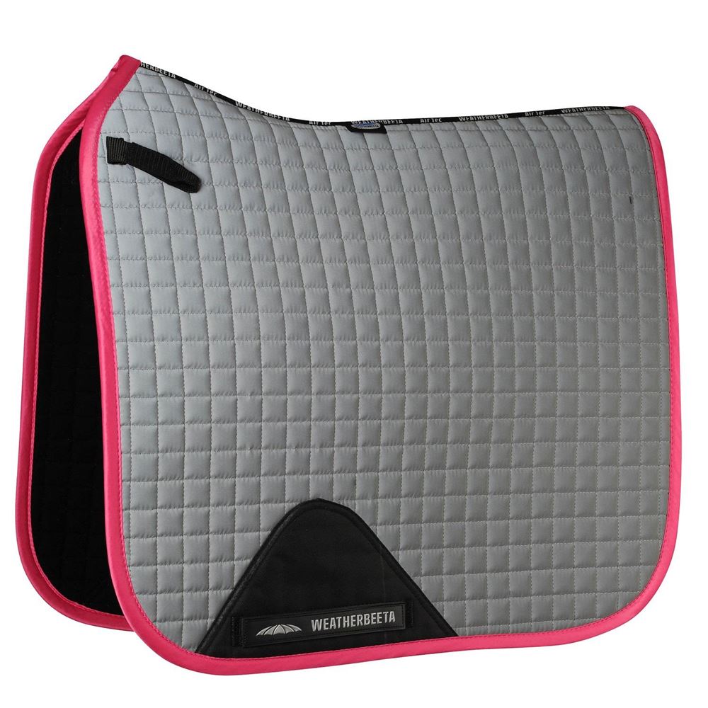 WeatherBeeta Reflective Prime Dressage Saddle Pad (Silver/Pink)