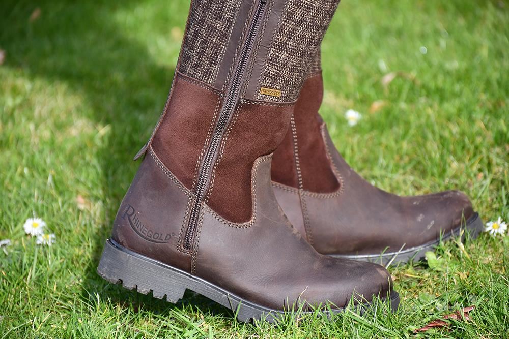 Rhinegold Albany Tweed Mid Calf Country Boot (Brown/Brown Tweed)