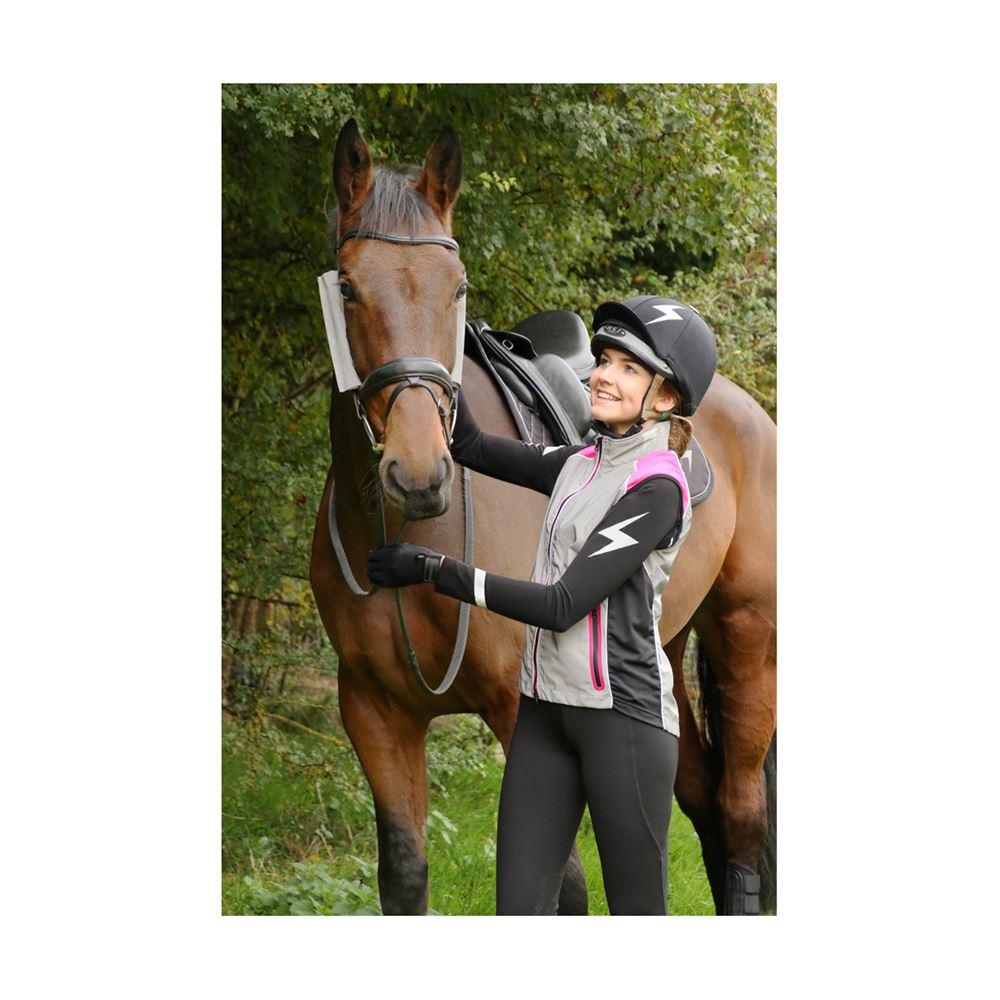 **pics** Hy Equestrian Silva Flash Lightweight Duo Reflective Gilet (Pink/Reflective Silver)