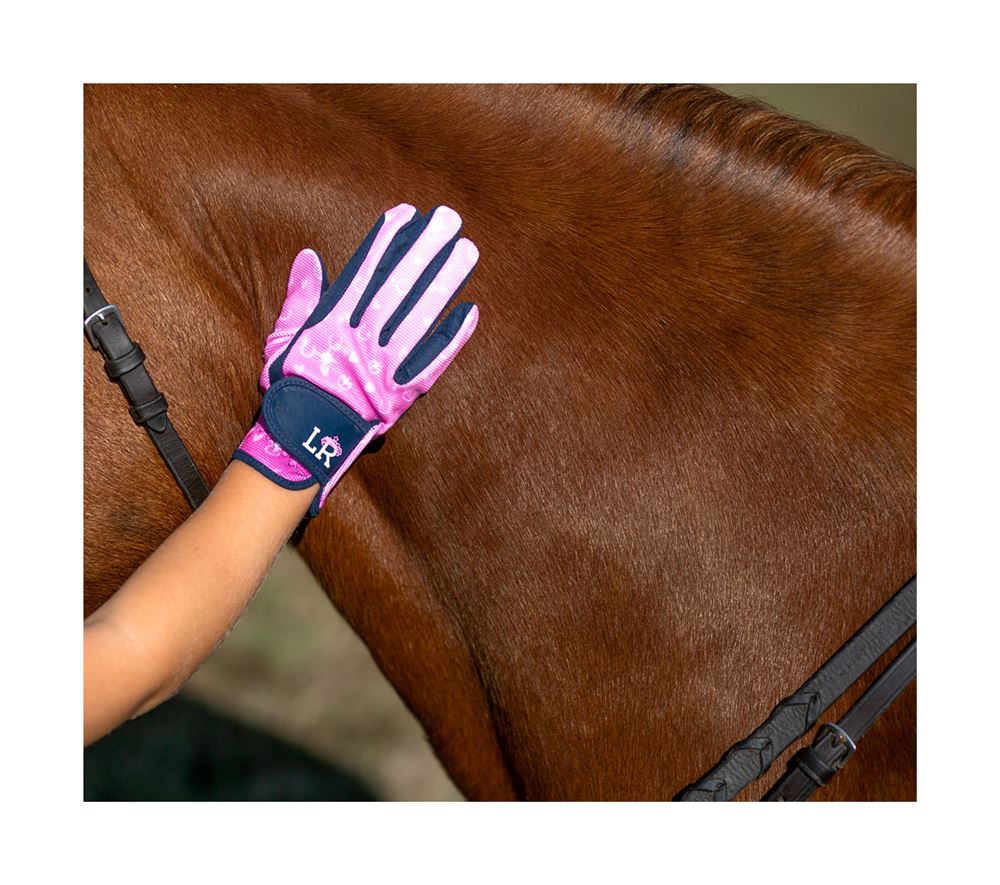 Pony Fantasy Riding Gloves by Little Rider (Navy/Pink) 