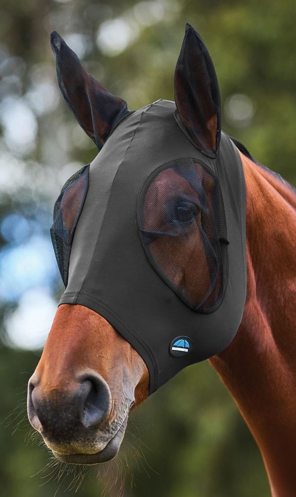 Weatherbeeta Comfitec Stretch Fly Mask with Ears (Charcoal/Black)
