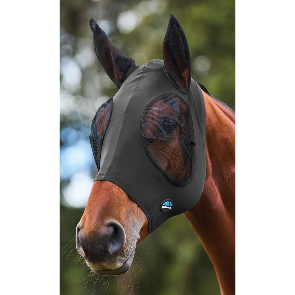 Weatherbeeta Comfitec Stretch Fly Mask with Ears (Charcoal/Black)