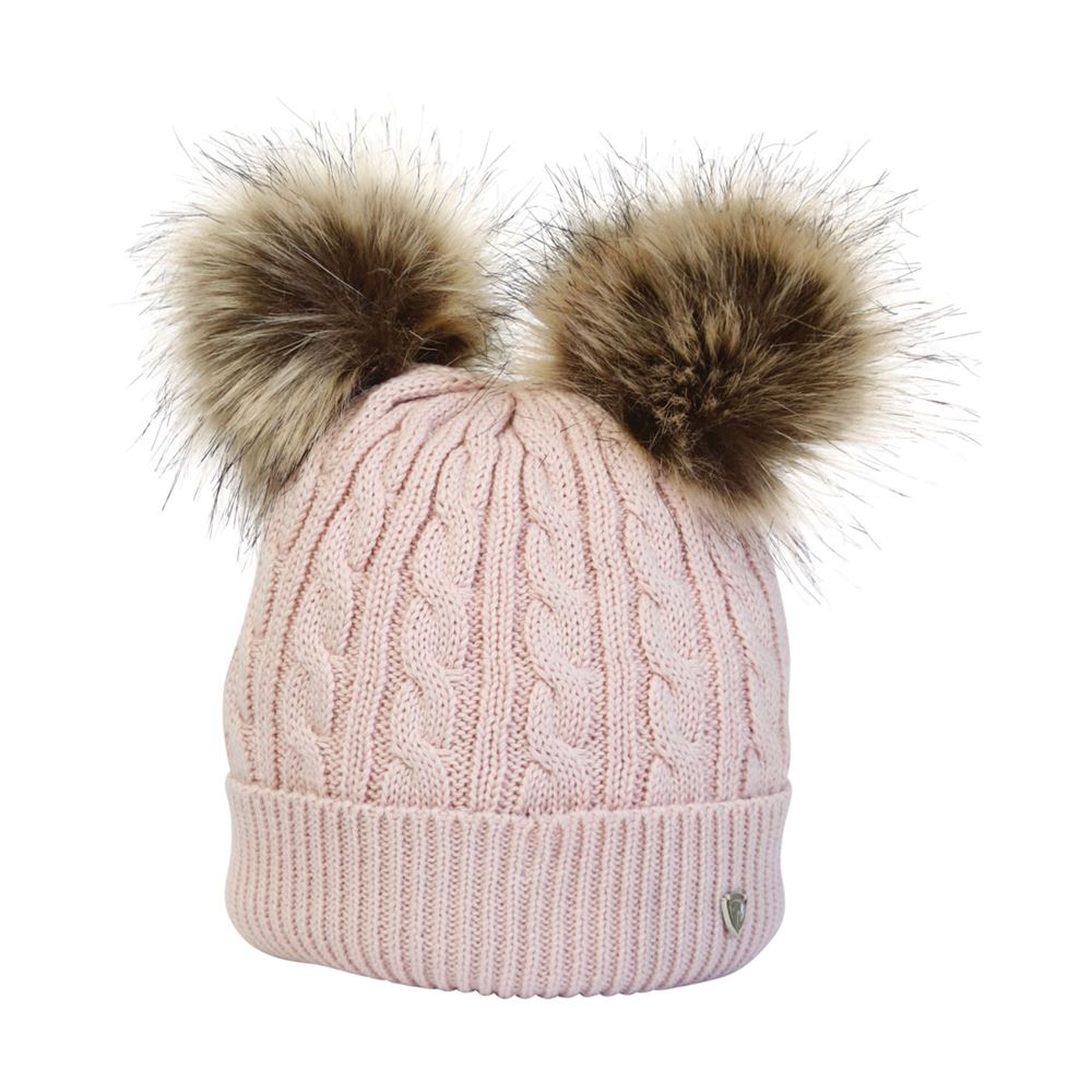 Hy Equestrian Morzine Children's Bobble Hat (Pink)