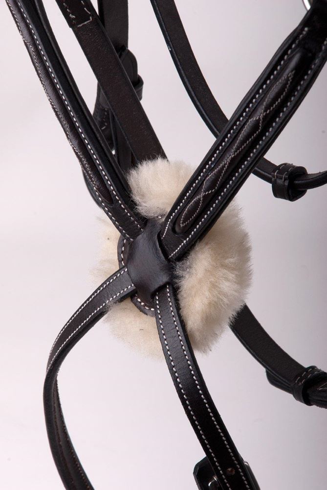 Rhinegold Elegance German Leather Bridle With Mexican Style Noseband