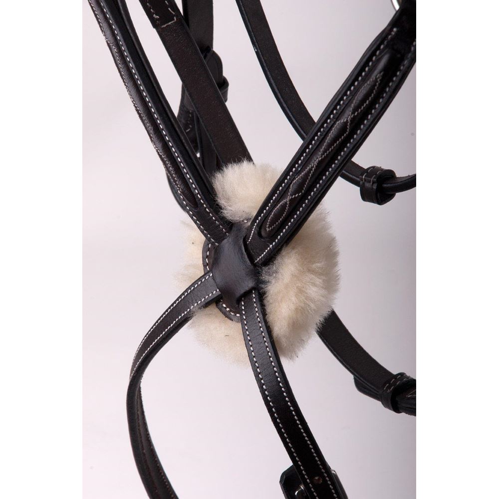 Rhinegold Elegance German Leather Bridle With Mexican Style Noseband