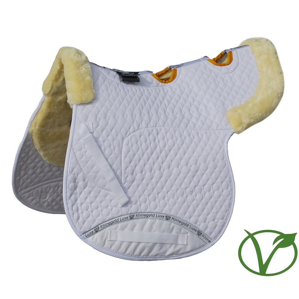 Rhinegold Luxe Fur Vented Numnah (White/Natural)