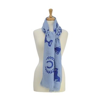 Hy Equestrian Ladies Balmoral Scarf (Light Blue/Royal Blue)