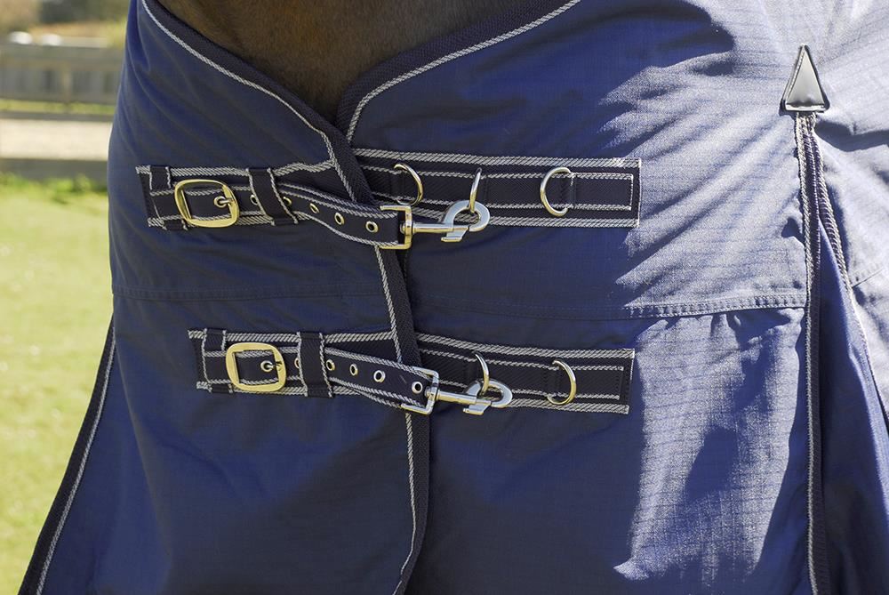 Rhinegold Arizona Outdoor Rug - 100g (Navy/Grey Binding)