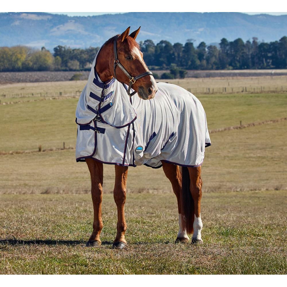 Weatherbeeta Comfitec Airflow Fly Sheet Detach-A-Neck (Grey/Navy/Burgundy)