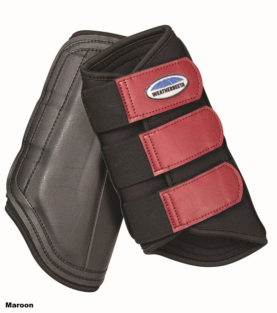 Weatherbeeta Prime Single Lock Brushing Boot (Black/Maroon)