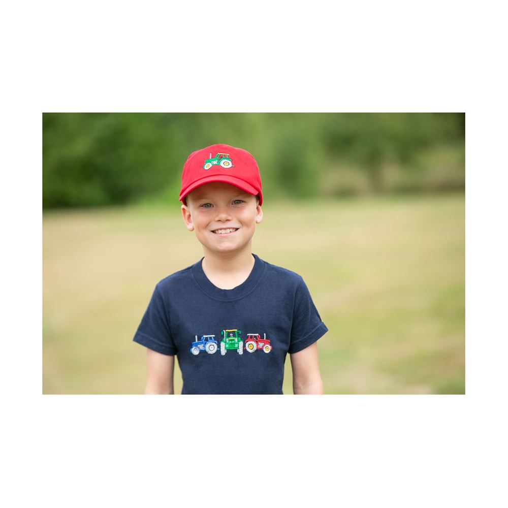 British Country Collection Childrens Tractor Design Baseball Cap (Red)