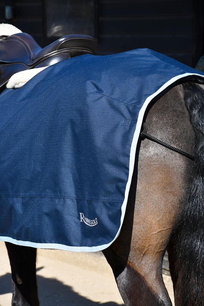 Rhinegold Fixed Chest Waterproof Ride-On Rug (Navy)