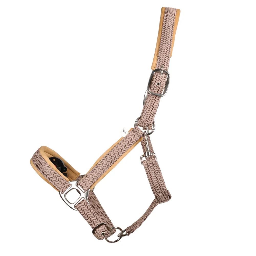Hy Equestrian Mermaid Shimmer Head Collar and Lead Rope Set (Taupe)