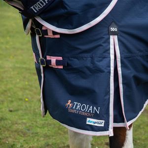 Gallop Trojan DURAPROOF 50 Turnout Combo (Navy/Pink)