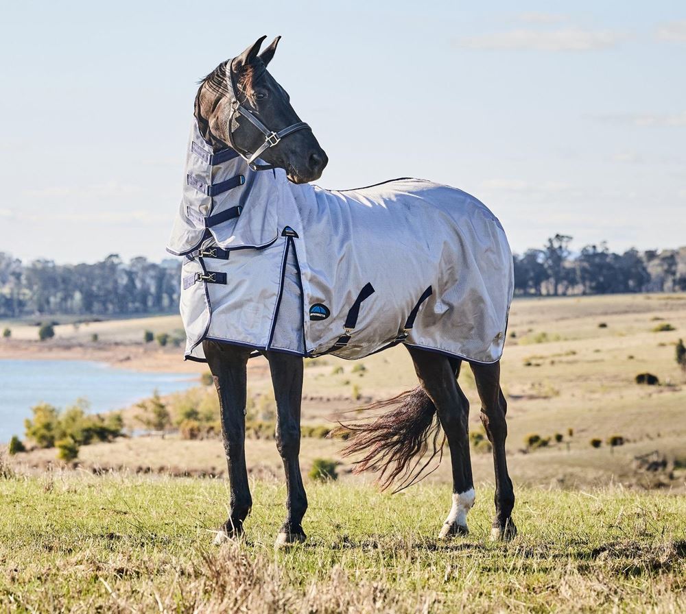 Weatherbeeta Comfitec Hexi-Shield Fly Sheet Combo (Silver/Navy/White)
