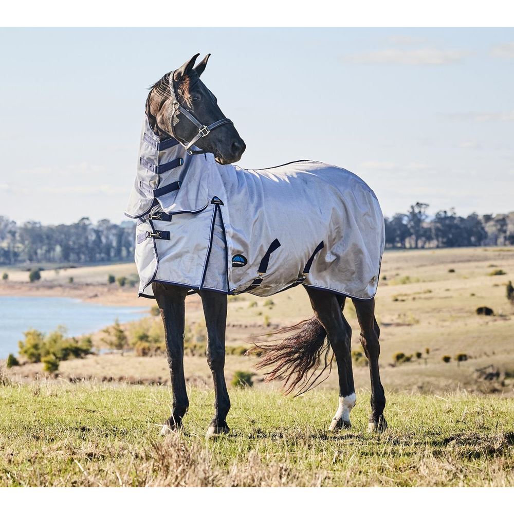 Weatherbeeta Comfitec Hexi-Shield Fly Sheet Combo (Silver/Navy/White)