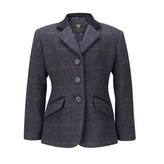 Shires Aubrion Saratoga Jacket - Young Rider (Juniper Navy Check)