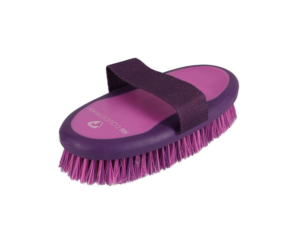 Hy Equestrian Pro Groom Sponge Brush (Purple/Pink)