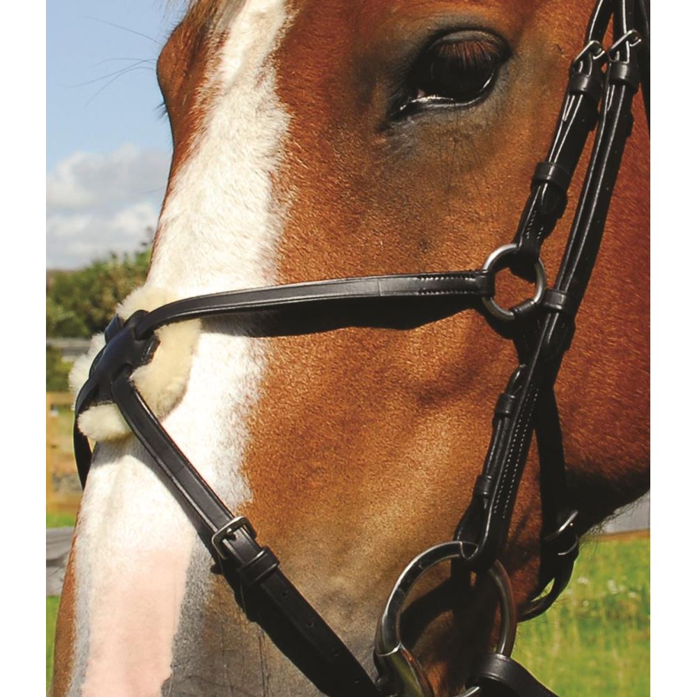 Heritage Saddlery English Leather Bridle with Mexican Noseband