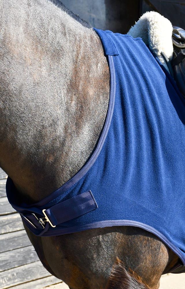 Rhinegold Fixed Chest Fleece Ride-On Rug (Navy)