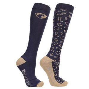 Hy Equestrian Elevate Country Socks  - Pack of 2 (Navy/Fossil)