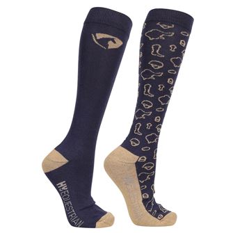 Hy Equestrian Elevate Country Socks  - Pack of 2 (Navy/Fossil)